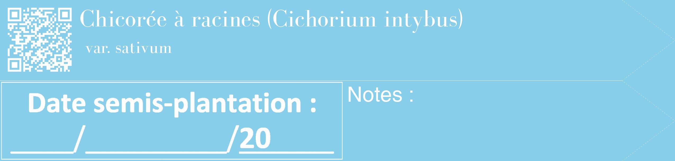 Étiquette de : Cichorium intybus var. sativum - format c - style blanche1_simple_simplebod avec qrcode et comestibilité