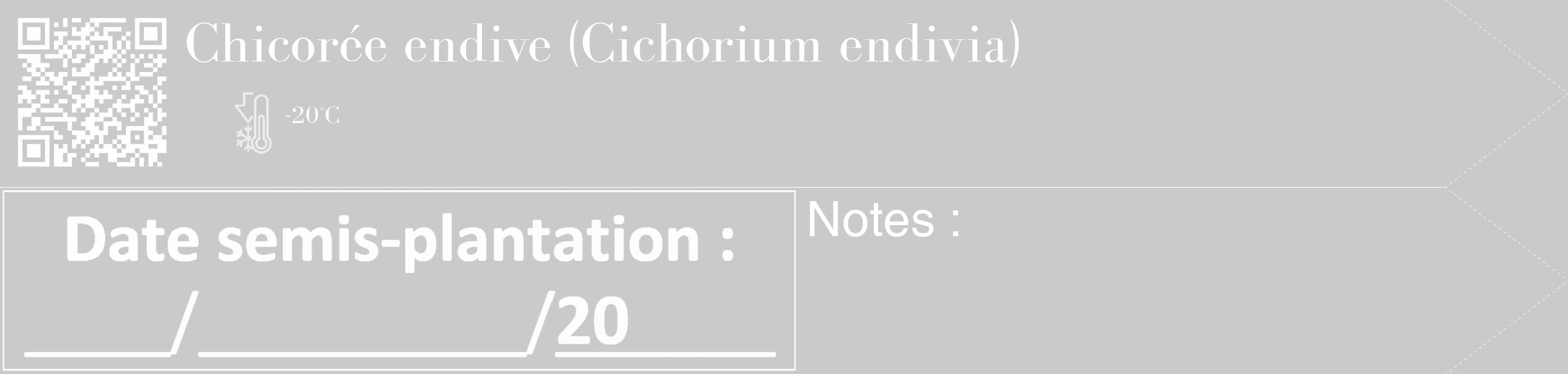 Étiquette de : Cichorium endivia - format c - style blanche21_simple_simplebod avec qrcode et comestibilité