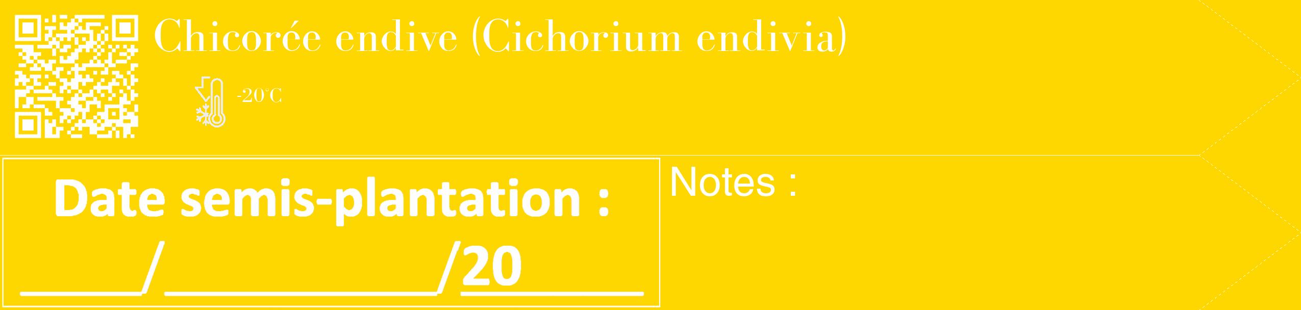 Étiquette de : Cichorium endivia - format c - style blanche21_simple_simplebod avec qrcode et comestibilité