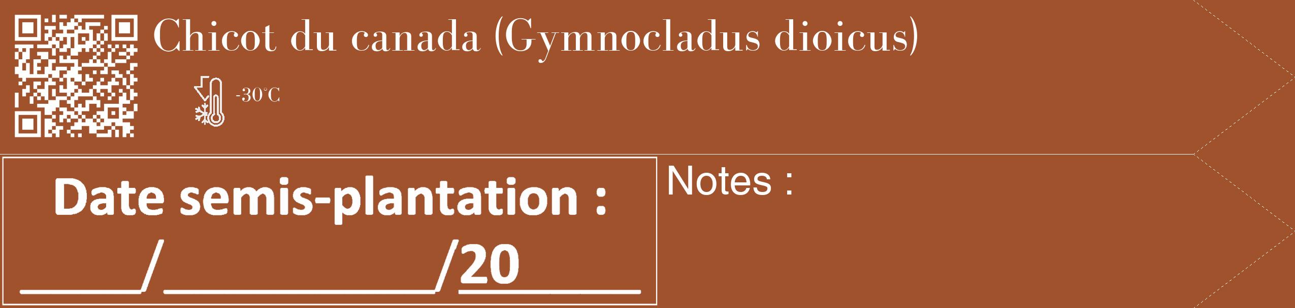 Étiquette de : Gymnocladus dioicus - format c - style blanche32_simple_simplebod avec qrcode et comestibilité