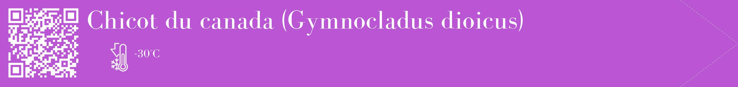 Étiquette de : Gymnocladus dioicus - format c - style blanche50_simple_simplebod avec qrcode et comestibilité