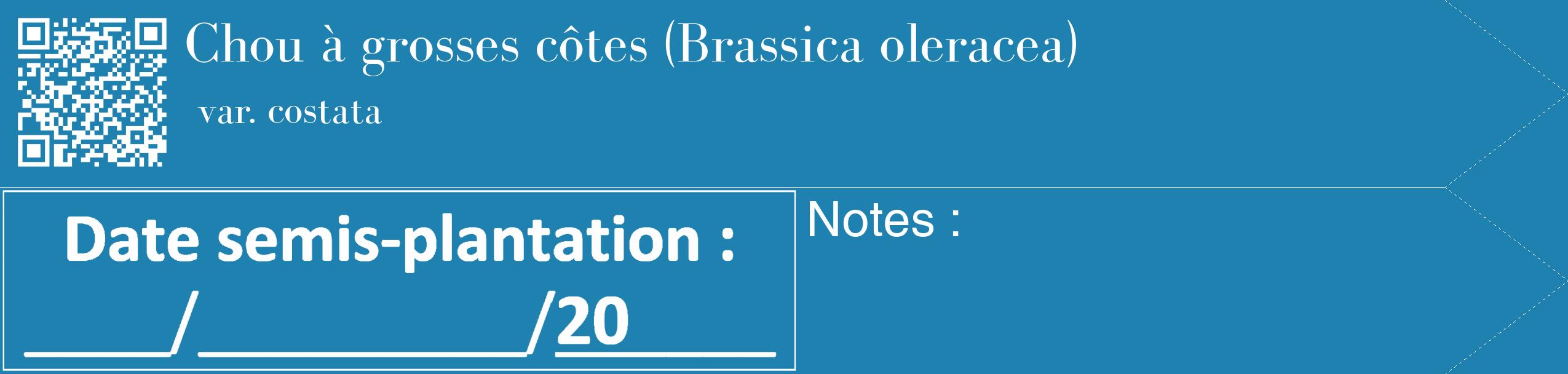 Étiquette de : Brassica oleracea var. costata - format c - style blanche6_simple_simplebod avec qrcode et comestibilité