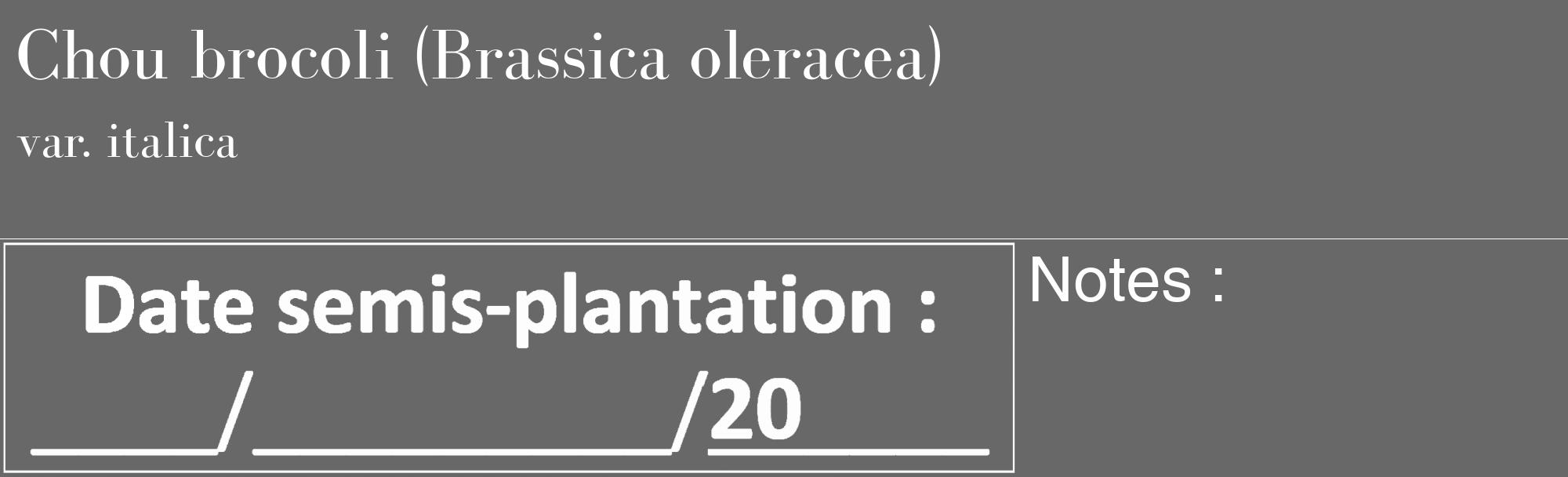Étiquette de : Brassica oleracea var. italica - format c - style blanche43_basique_basiquebod avec comestibilité