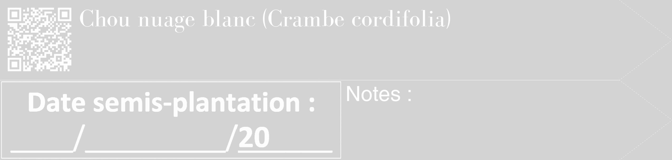Étiquette de : Crambe cordifolia - format c - style blanche56_simple_simplebod avec qrcode et comestibilité