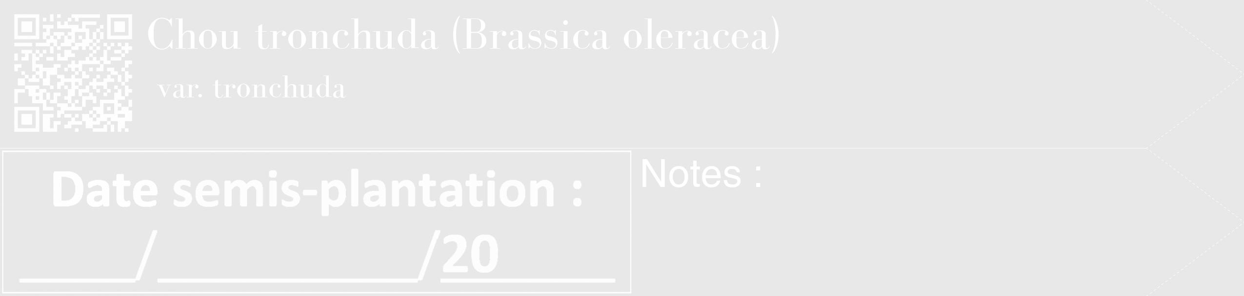 Étiquette de : Brassica oleracea var. tronchuda - format c - style blanche55_simple_simplebod avec qrcode et comestibilité