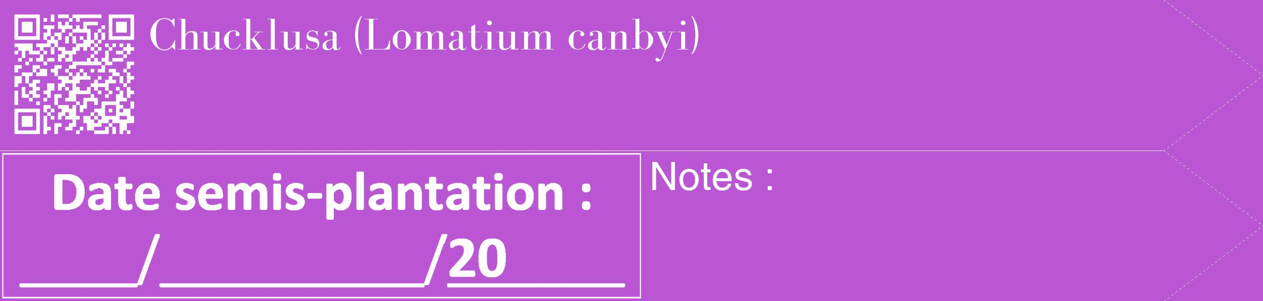 Étiquette de : Lomatium canbyi - format c - style blanche50_simple_simplebod avec qrcode et comestibilité