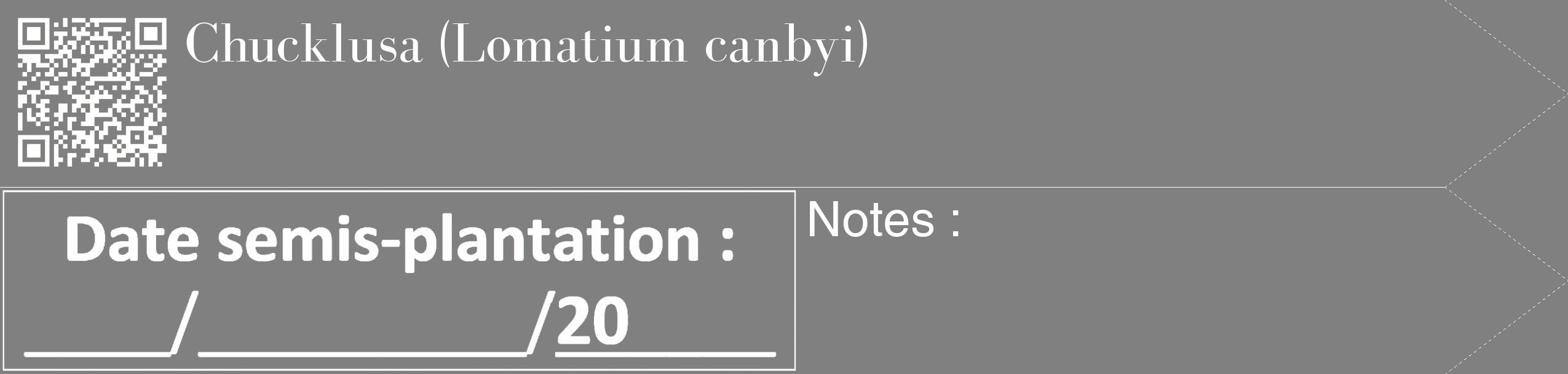 Étiquette de : Lomatium canbyi - format c - style blanche57_simple_simplebod avec qrcode et comestibilité