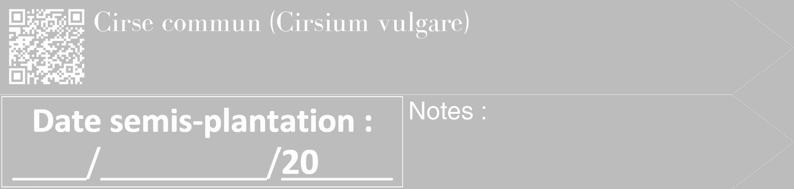 Étiquette de : Cirsium vulgare - format c - style blanche1_simple_simplebod avec qrcode et comestibilité