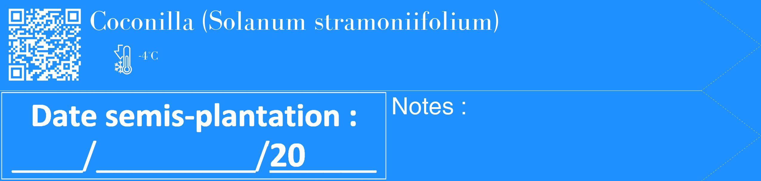 Étiquette de : Solanum stramoniifolium - format c - style blanche3_simple_simplebod avec qrcode et comestibilité