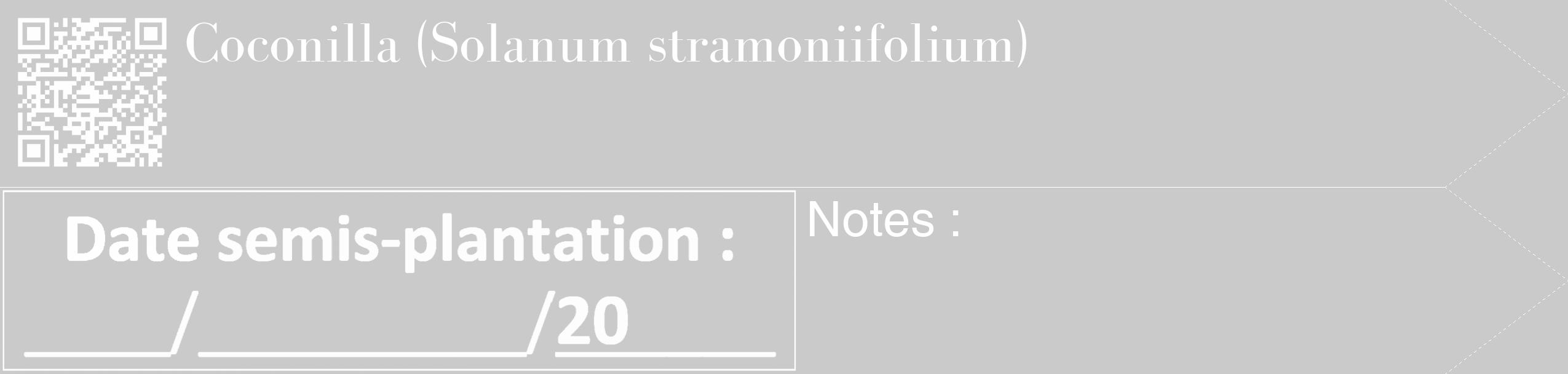Étiquette de : Solanum stramoniifolium - format c - style blanche21_simple_simplebod avec qrcode et comestibilité