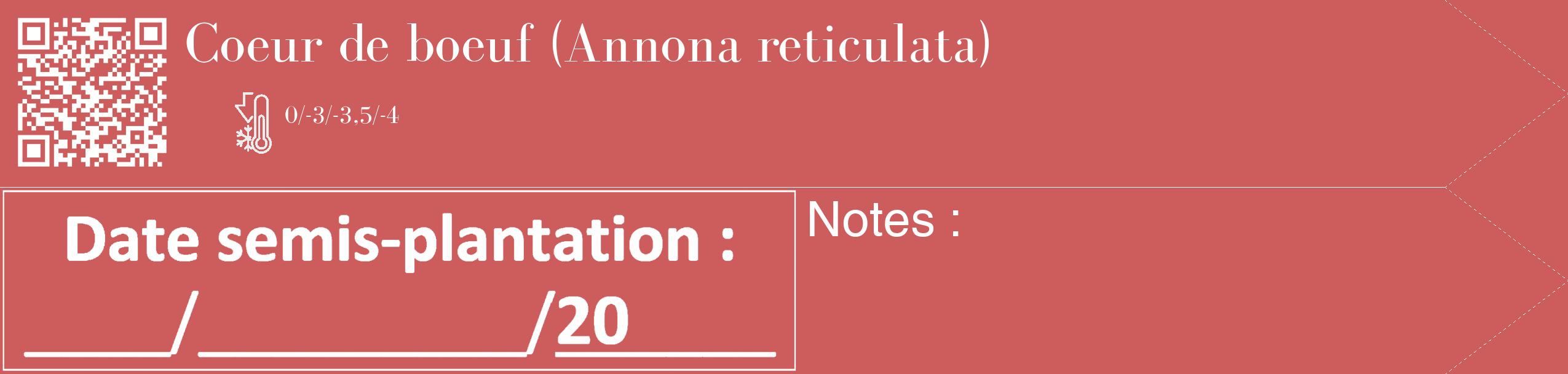 Étiquette de : Annona reticulata - format c - style blanche35_simple_simplebod avec qrcode et comestibilité