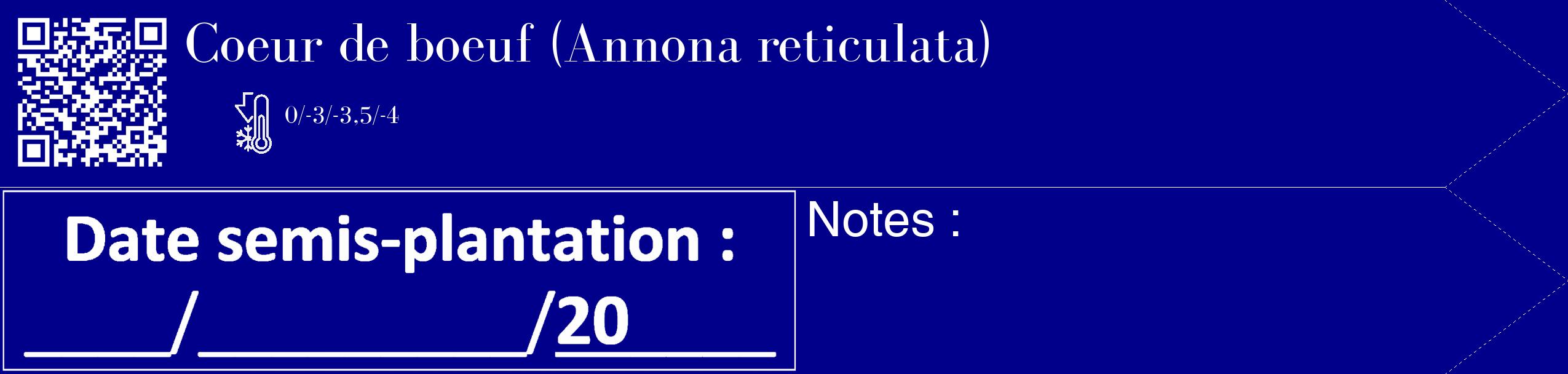 Étiquette de : Annona reticulata - format c - style blanche7_simple_simplebod avec qrcode et comestibilité