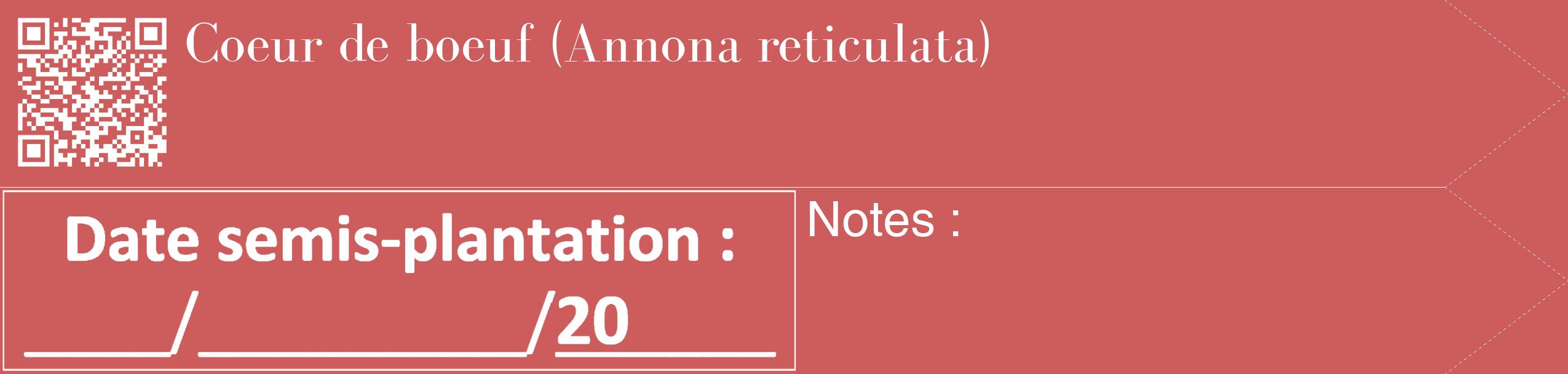 Étiquette de : Annona reticulata - format c - style blanche35_simple_simplebod avec qrcode et comestibilité