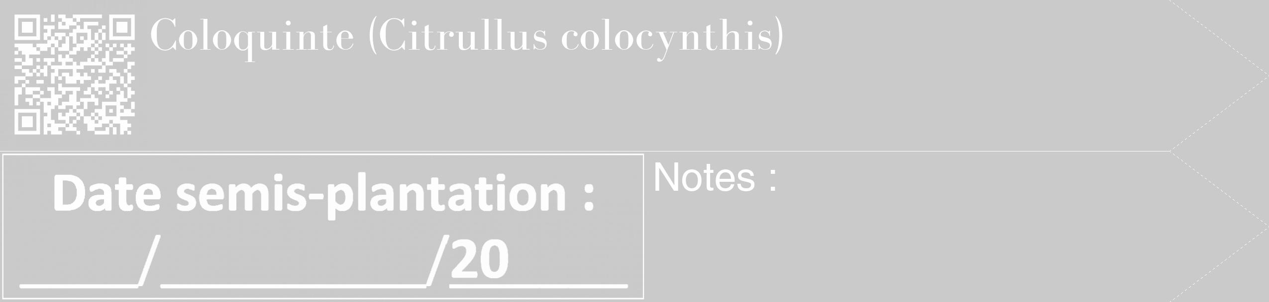 Étiquette de : Citrullus colocynthis - format c - style blanche21_simple_simplebod avec qrcode et comestibilité