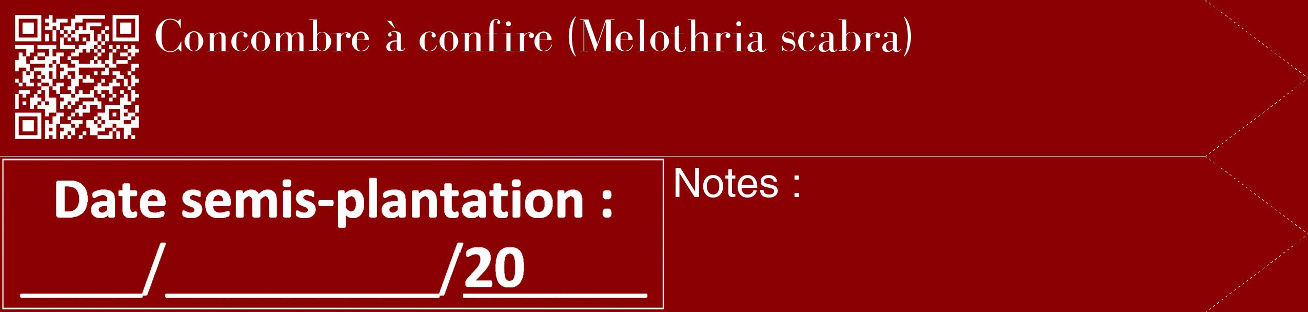Étiquette de : Melothria scabra - format c - style blanche34_simple_simplebod avec qrcode et comestibilité