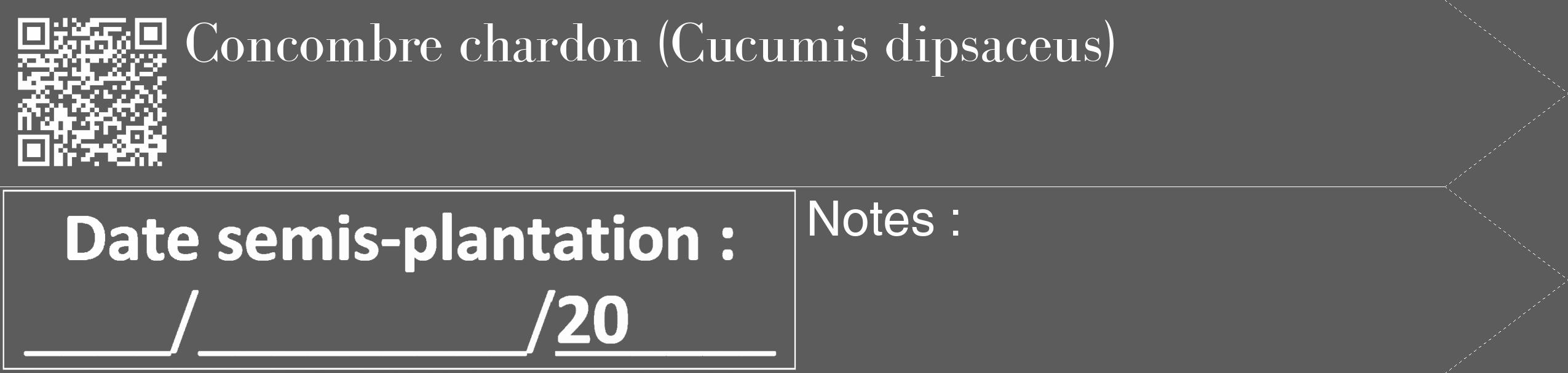 Étiquette de : Cucumis dipsaceus - format c - style blanche49_simple_simplebod avec qrcode et comestibilité