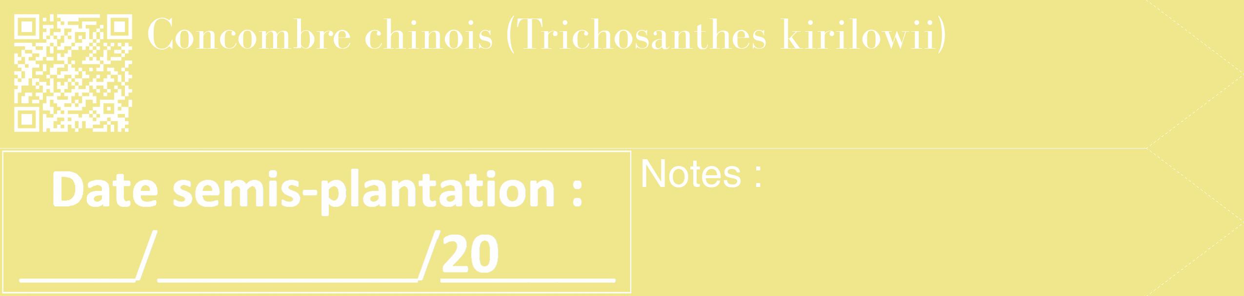 Étiquette de : Trichosanthes kirilowii - format c - style blanche20_simple_simplebod avec qrcode et comestibilité