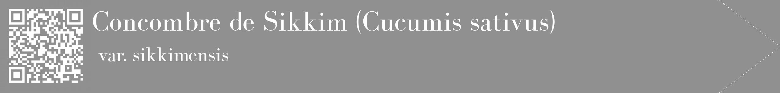 Étiquette de : Cucumis sativus var. sikkimensis - format c - style blanche4_simple_simplebod avec qrcode et comestibilité