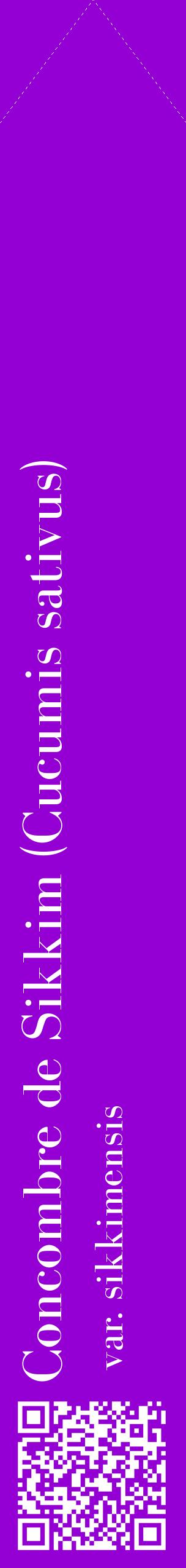 Étiquette de : Cucumis sativus var. sikkimensis - format c - style blanche48_simplebod avec qrcode et comestibilité