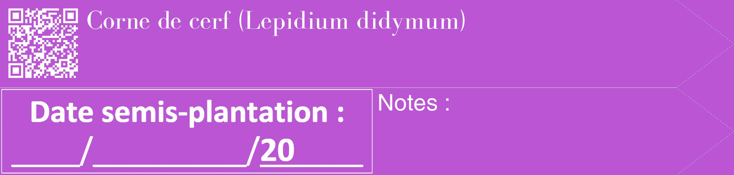 Étiquette de : Lepidium didymum - format c - style blanche50_simple_simplebod avec qrcode et comestibilité