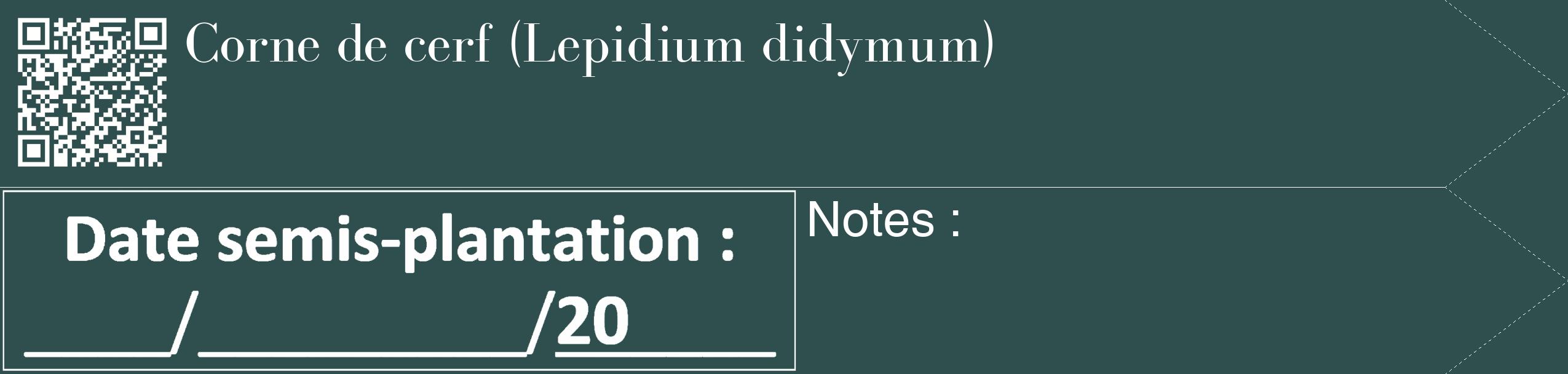 Étiquette de : Lepidium didymum - format c - style blanche58_simple_simplebod avec qrcode et comestibilité
