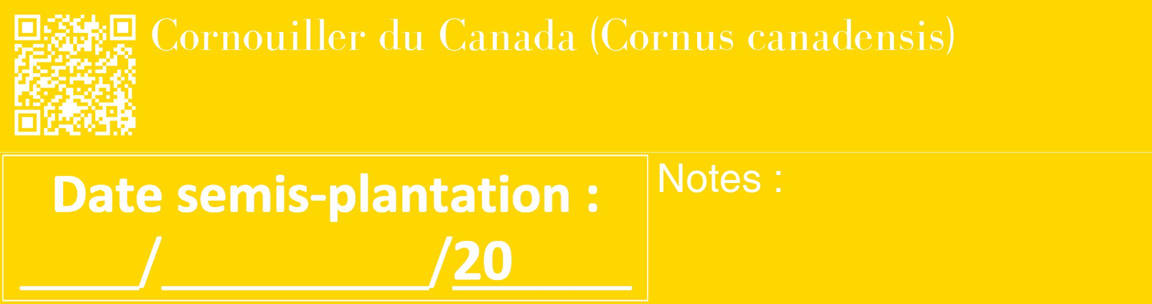 Étiquette de : Cornus canadensis - format c - style blanche21_basique_basiquebod avec qrcode et comestibilité