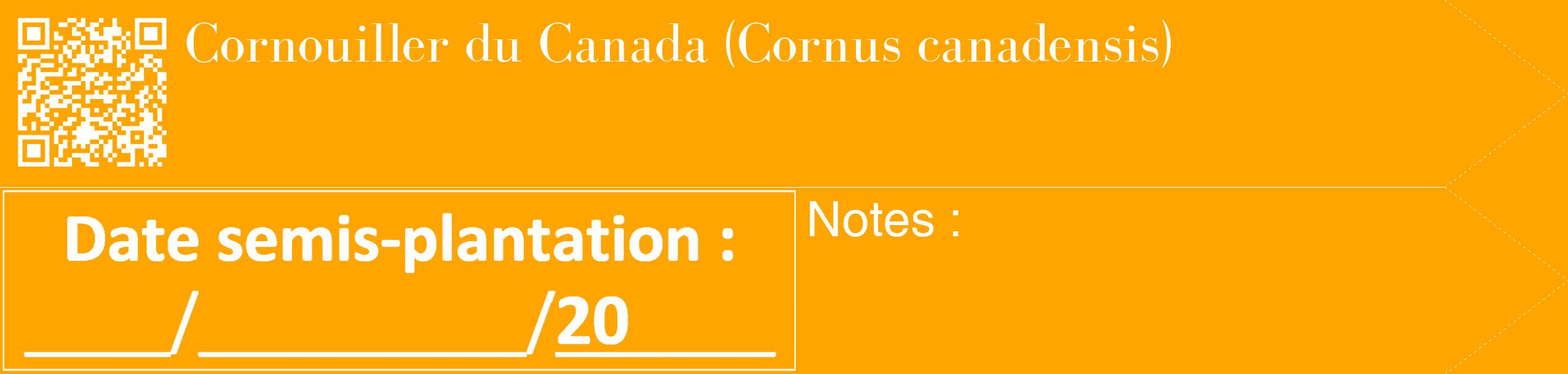 Étiquette de : Cornus canadensis - format c - style blanche22_simple_simplebod avec qrcode et comestibilité