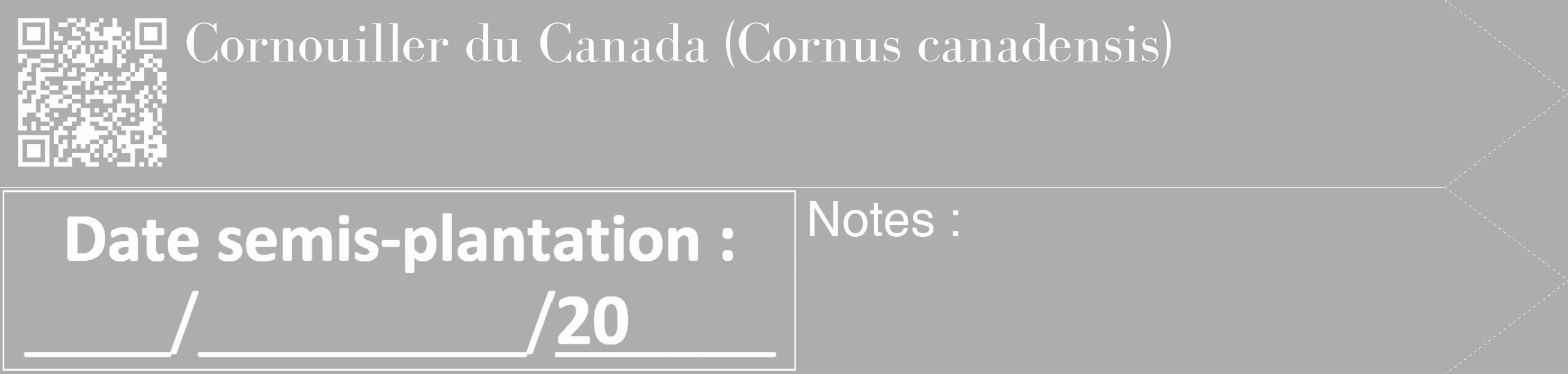 Étiquette de : Cornus canadensis - format c - style blanche22_simple_simplebod avec qrcode et comestibilité