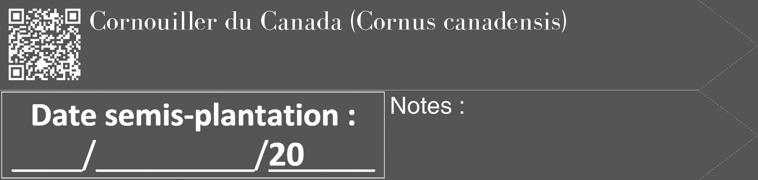 Étiquette de : Cornus canadensis - format c - style blanche36_simple_simplebod avec qrcode et comestibilité