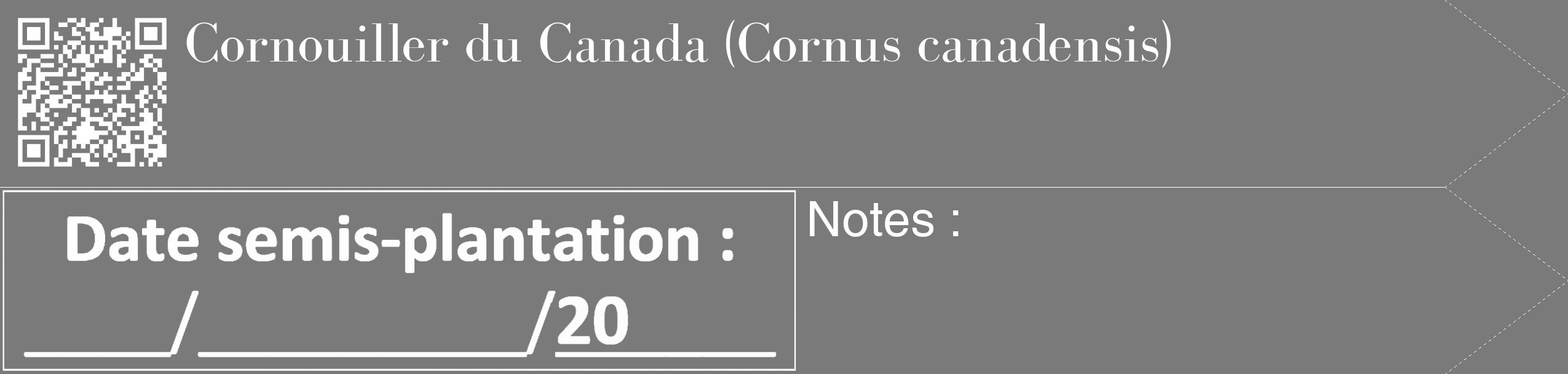 Étiquette de : Cornus canadensis - format c - style blanche3_simple_simplebod avec qrcode et comestibilité