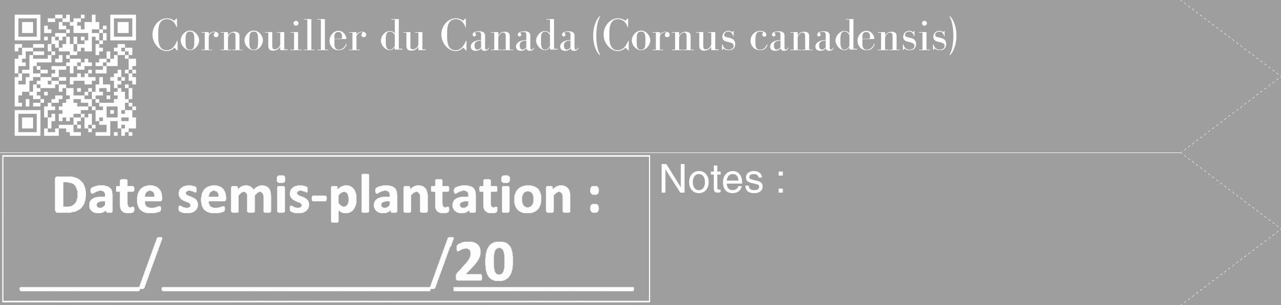 Étiquette de : Cornus canadensis - format c - style blanche42_simple_simplebod avec qrcode et comestibilité