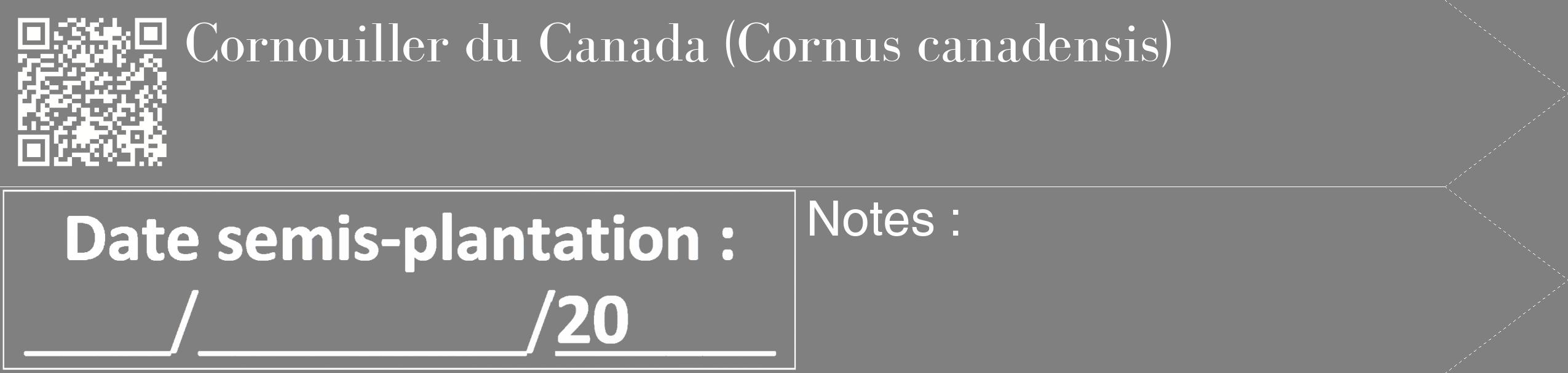 Étiquette de : Cornus canadensis - format c - style blanche57_simple_simplebod avec qrcode et comestibilité