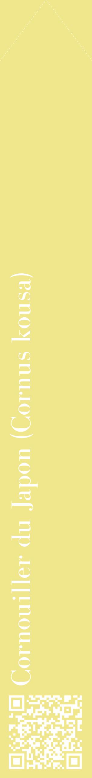 Étiquette de : Cornus kousa - format c - style blanche20_simplebod avec qrcode et comestibilité