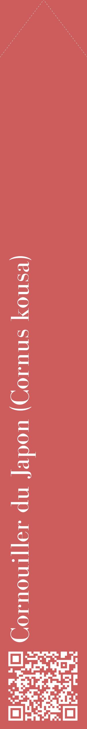 Étiquette de : Cornus kousa - format c - style blanche35_simplebod avec qrcode et comestibilité