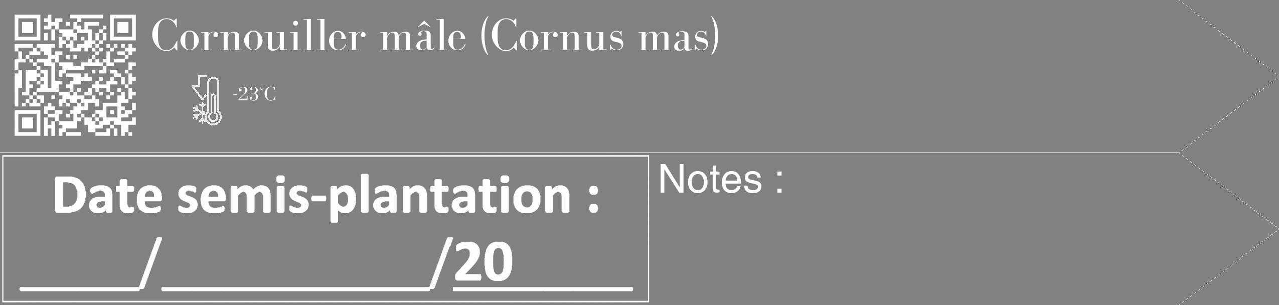 Étiquette de : Cornus mas - format c - style blanche50_simple_simplebod avec qrcode et comestibilité