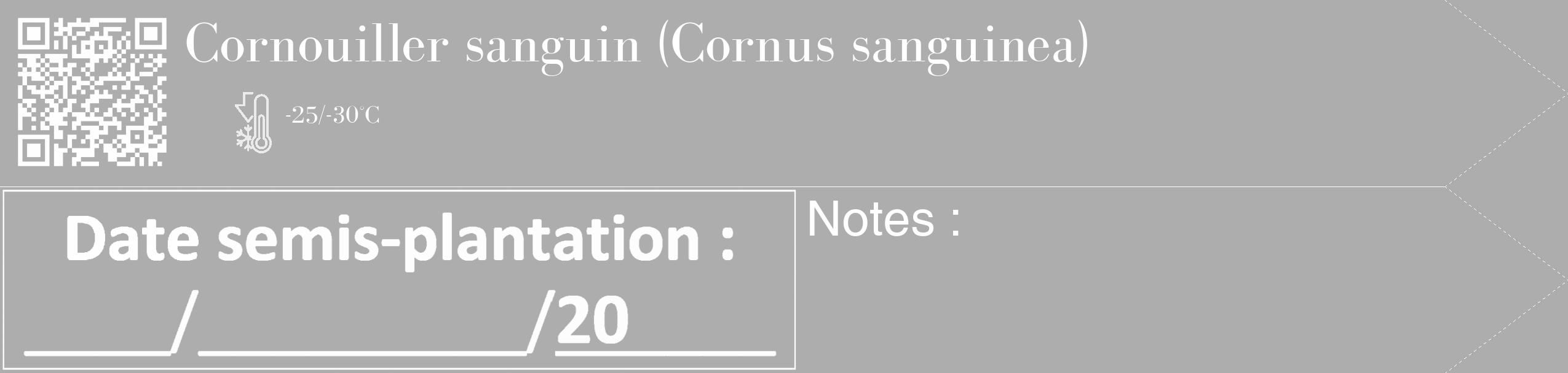 Étiquette de : Cornus sanguinea - format c - style blanche22_simple_simplebod avec qrcode et comestibilité