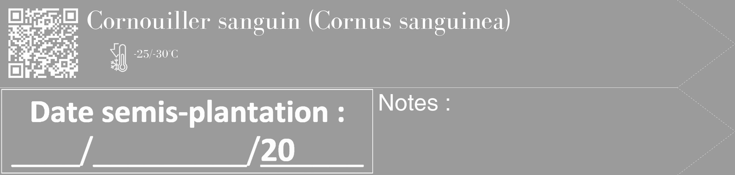 Étiquette de : Cornus sanguinea - format c - style blanche52_simple_simplebod avec qrcode et comestibilité