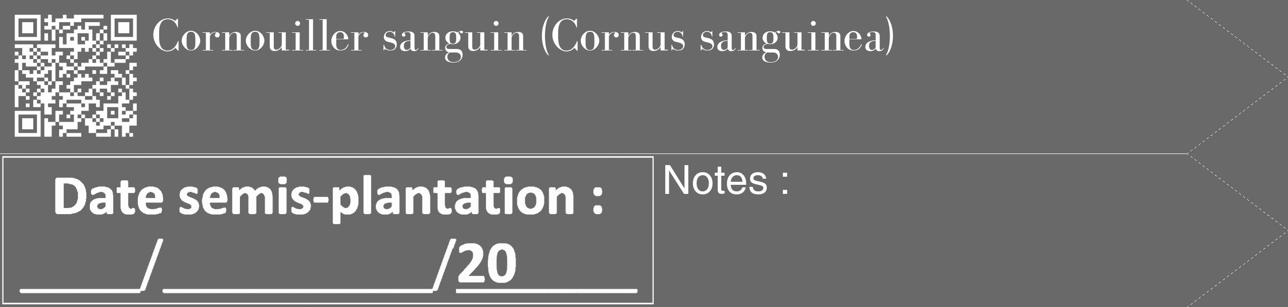 Étiquette de : Cornus sanguinea - format c - style blanche51_simple_simplebod avec qrcode et comestibilité