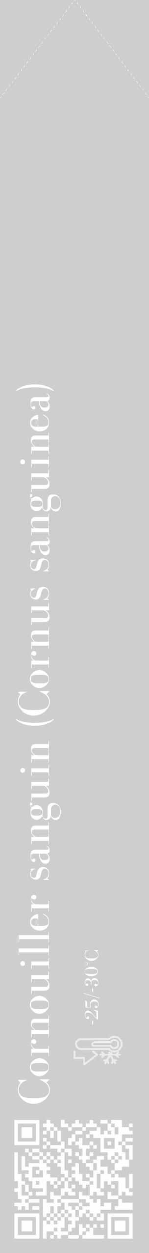 Étiquette de : Cornus sanguinea - format c - style blanche17_simple_simplebod avec qrcode et comestibilité - position verticale