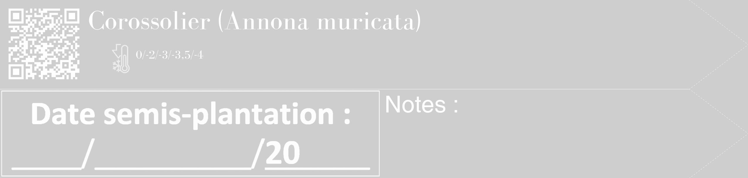Étiquette de : Annona muricata - format c - style blanche17_simple_simplebod avec qrcode et comestibilité