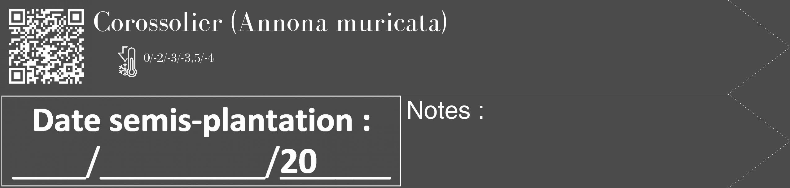 Étiquette de : Annona muricata - format c - style blanche9_simple_simplebod avec qrcode et comestibilité