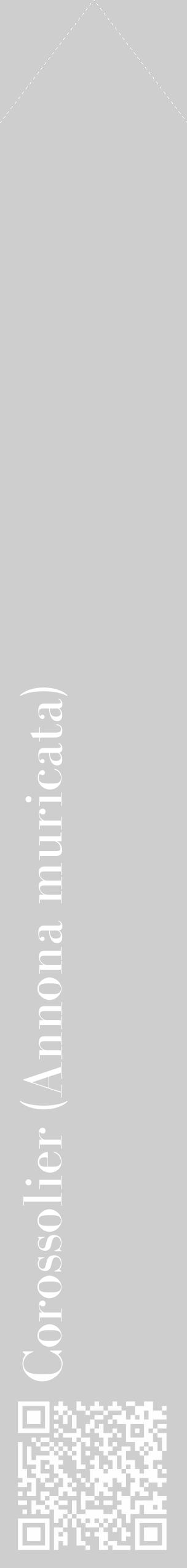 Étiquette de : Annona muricata - format c - style blanche17_simple_simplebod avec qrcode et comestibilité - position verticale