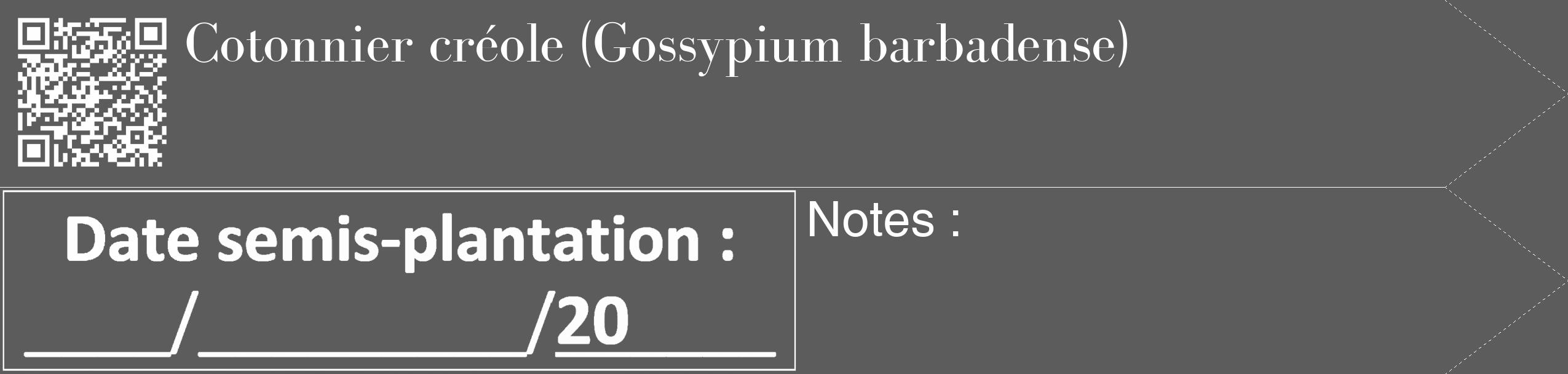 Étiquette de : Gossypium barbadense - format c - style blanche49_simple_simplebod avec qrcode et comestibilité
