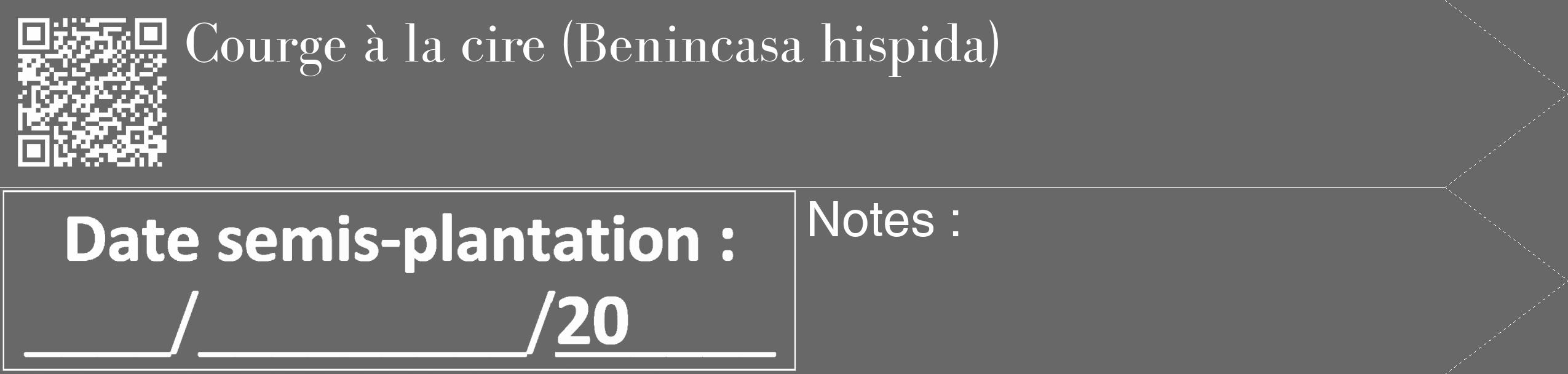 Étiquette de : Benincasa hispida - format c - style blanche43_simple_simplebod avec qrcode et comestibilité