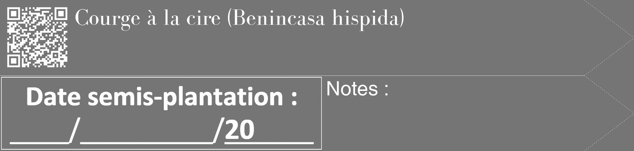 Étiquette de : Benincasa hispida - format c - style blanche5_simple_simplebod avec qrcode et comestibilité
