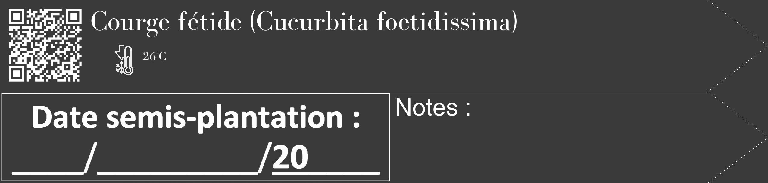Étiquette de : Cucurbita foetidissima - format c - style blanche8_simple_simplebod avec qrcode et comestibilité