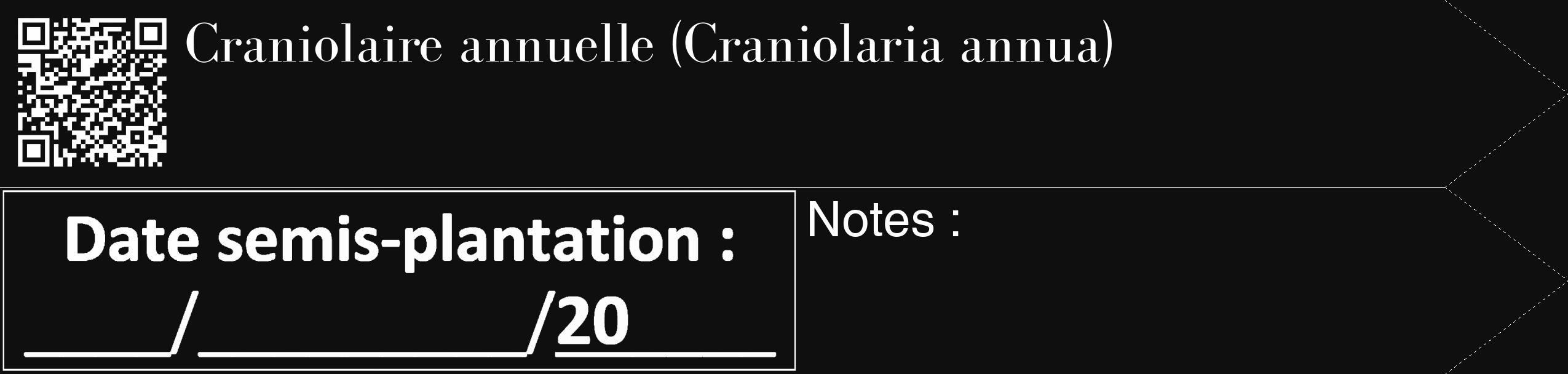 Étiquette de : Craniolaria annua - format c - style blanche7_simple_simplebod avec qrcode et comestibilité