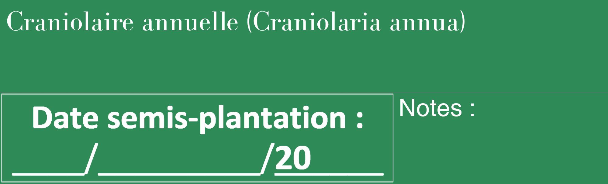Étiquette de : Craniolaria annua - format c - style blanche11_basique_basiquebod avec comestibilité