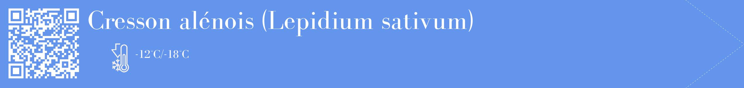 Étiquette de : Lepidium sativum - format c - style blanche4_simple_simplebod avec qrcode et comestibilité