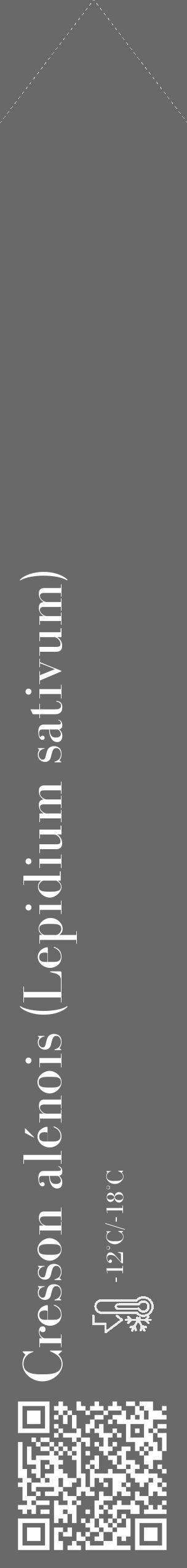 Étiquette de : Lepidium sativum - format c - style blanche11_simple_simplebod avec qrcode et comestibilité - position verticale